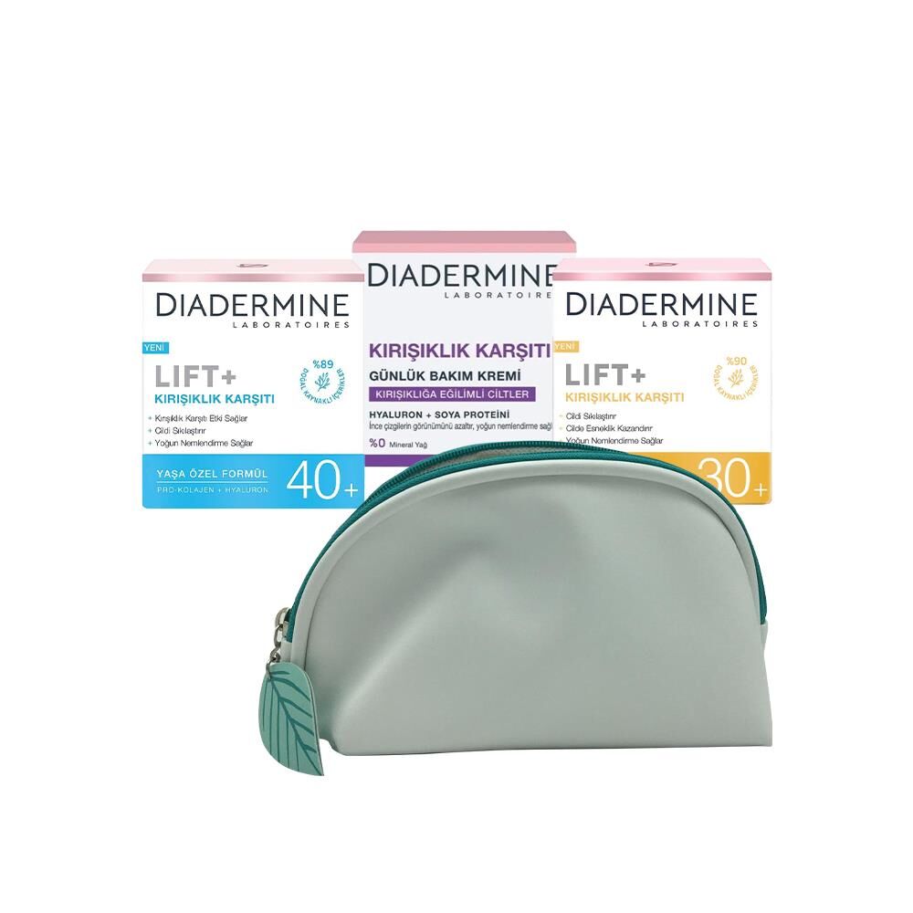 Diadermine Günlük Bakım Kremi, Kırışıklık Karşıtı Krem 40+ ve 30+, Diadermine Çanta Hediyeli