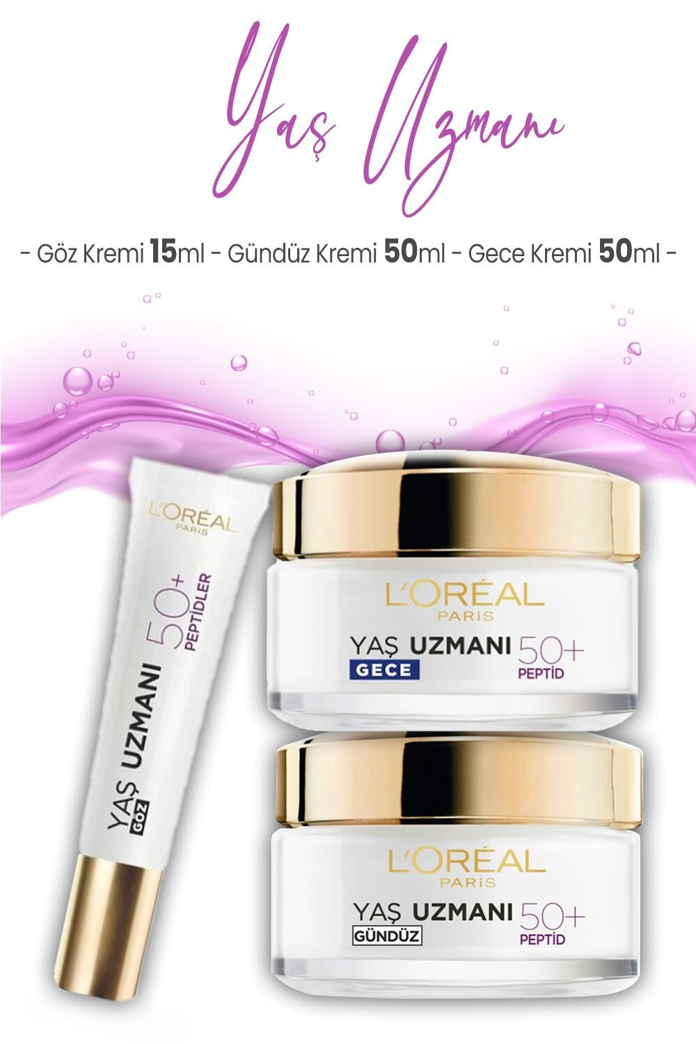 Loreal Paris Yaş Uzmanı Kırışıklık Karşıtı 50+ Peptidler Bakım Seti