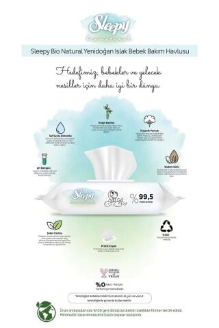 Sleepy Islak Havlu Bio Natural 40'lı (9 Lu Set) 360 Yaprak