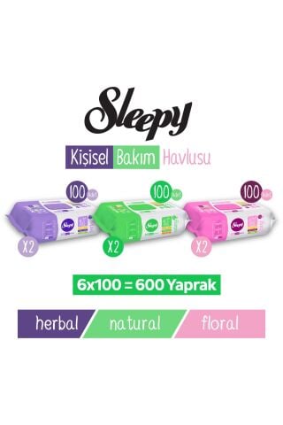 Sleepy Karma Kişisel Bakım Havlusu 6x100 (600 Yaprak)