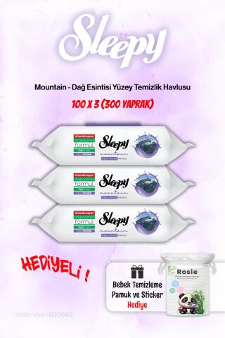 Sleepy 3 Paket Mountain Dağ Esintisi Islak Havlusu  ve ROSIE