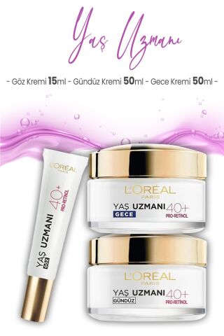 Loreal Paris Yaş Uzmanı Kırışıklık Karşıtı 40+ Pro-Retinol Bakım Seti