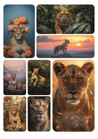 8 Adet Aslan Hayvan Serisi Sticker