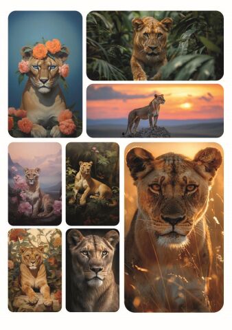 8 Adet Aslan Hayvan Serisi Sticker