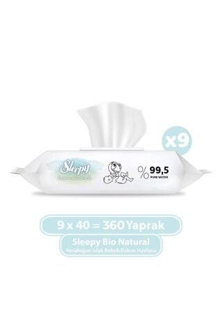 Sleepy Islak Mendil Bio Natural 9x40 (360 Yaprak)