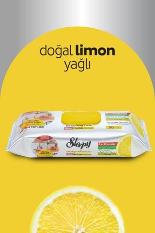 Sleepy Easy Clean Süper Yüzey Temizlik Mutfak Havlusu&mendili Limon Yağlı 4x50 (200 YAPRAK)