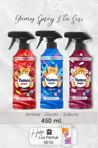 Yumoş Sprey Lilyum, Sakura ve Amber, Pamuk Hediyeli