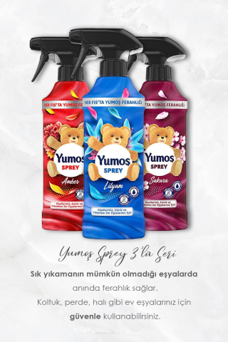 Yumoş Sprey Lilyum, Sakura ve Amber, Pamuk Hediyeli