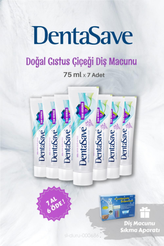 11 AL 10 ÖDE DentaSave Diş Macunu Cıstus Çiçeği 75 ml ve Diş Macunu Sıkma Aparatı