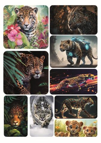 9 Adet Leopar Hayvan Serisi Sticker