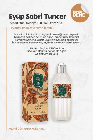 Eyüp Sabri Tuncer Desert Oud Kolonyası 185 ml - Cam Şişe