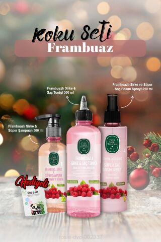Bakım Spreyi 210 ml, Şampuan 100 ml, Tonik 500 ml Frambuazlı ve Rosie Hediye