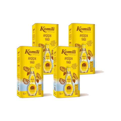 Komili Ayçiçek Yağı 5 lt Teneke x 4