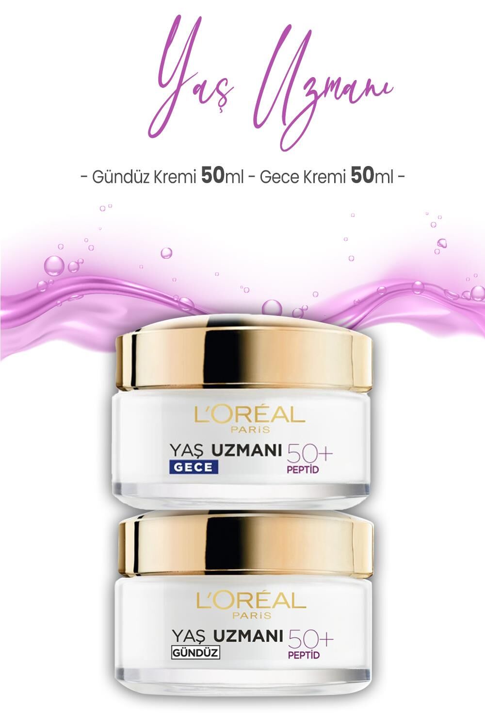 Loreal Paris Yaş Uzmanı Kırışıklık Karşıtı 50+ Peptidler Gündüz ve Gece Kremi