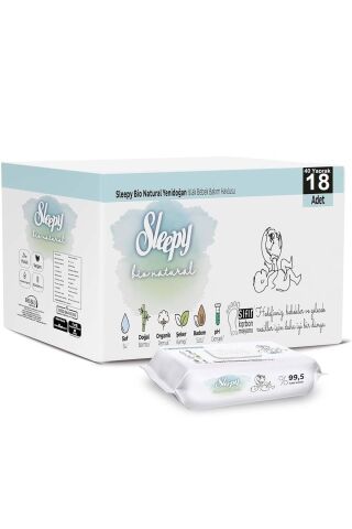 Sleepy Islak Havlu Bio Natural 40'lı (18 Li Set) 720 Yaprak