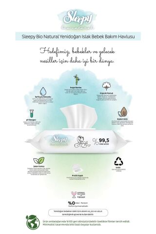 Sleepy Islak Havlu Bio Natural 40'lı (18 Li Set) 720 Yaprak