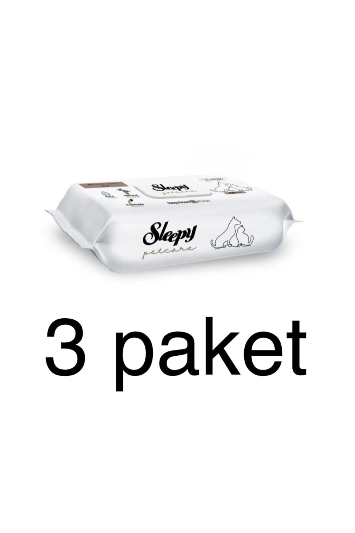 Sleepy Petcare Evcil Hayvan Islak Havlusu 60 Yaprak 3 Paket