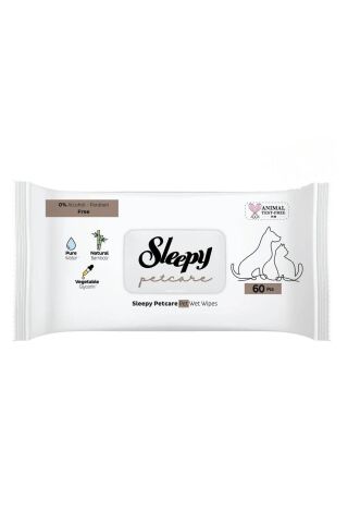 Sleepy Petcare Evcil Hayvan Islak Havlusu 60 Yaprak 3 Paket