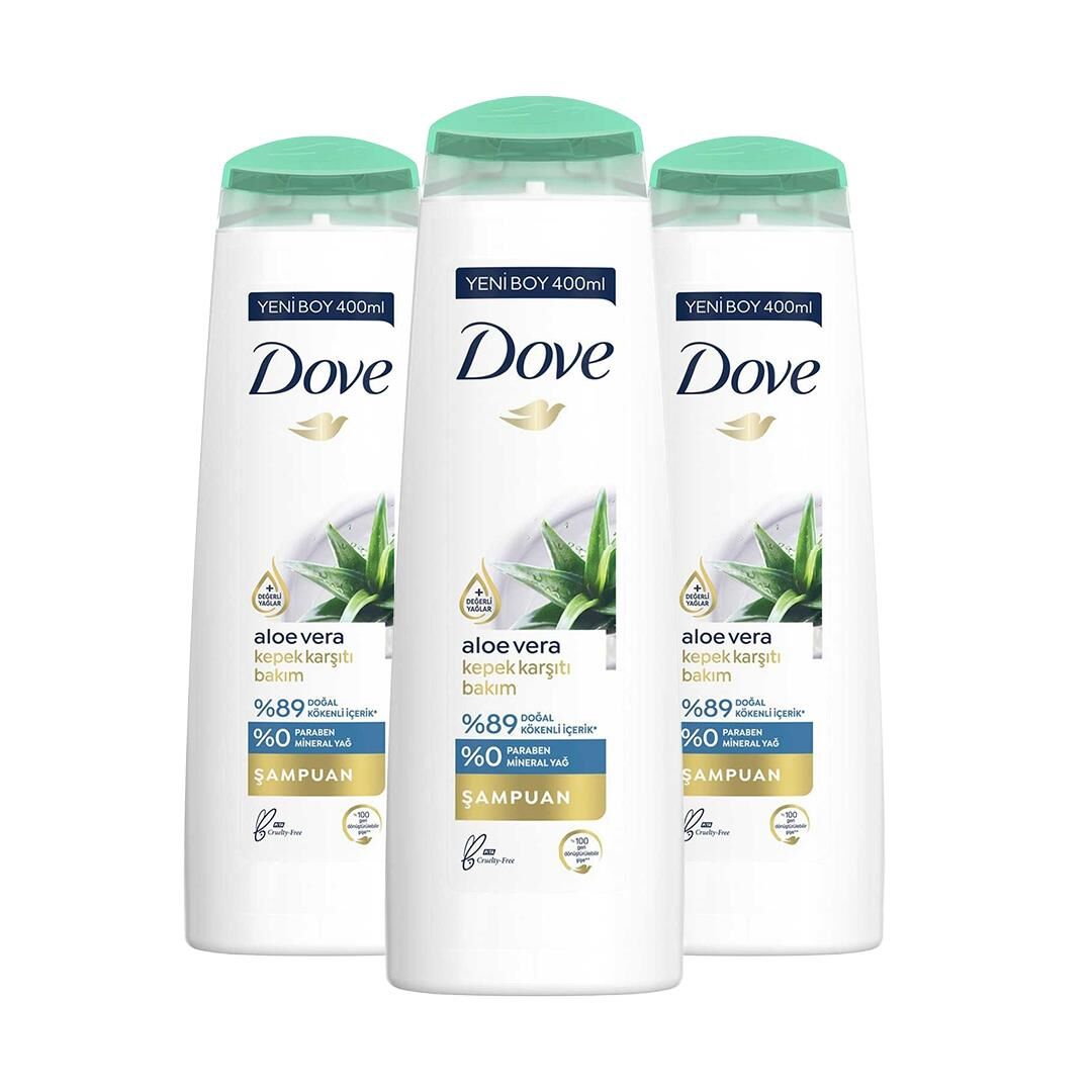 Dove Ultra Care Şampuan Kepek Karşıtı Bakım Aloe Vera 400 ml x 3 Adet