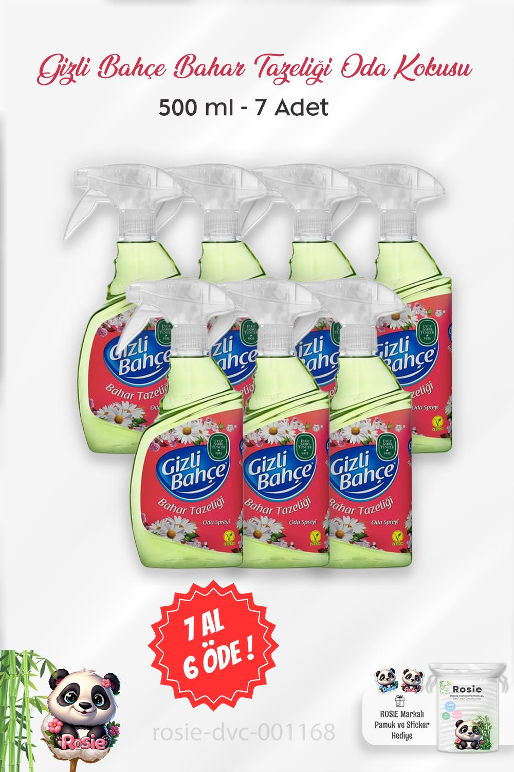 7 AL 6 ÖDE Eyüp Sabri Tuncer Gizli Bahçe Oda Kokusu Bahar Tazeliği 500 ml ve ROSIE