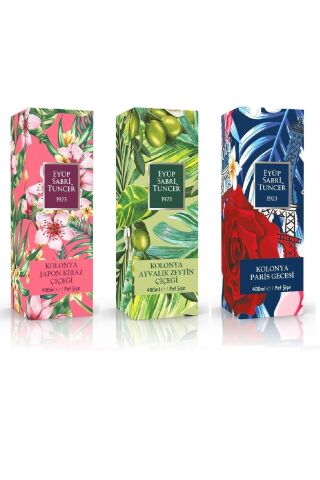 Eyüp Sabri Tuncer Kolonya Ayvalık Zeytini + Japon Kirazı + Paris Gecesi 400 Ml X 3'lü Set