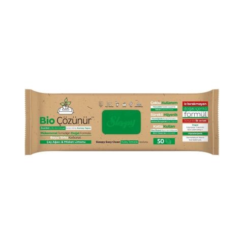 Sleepy Bio Yüzey Temizlik Havlusu 50 Adet Çayağacı Misket Limonlu