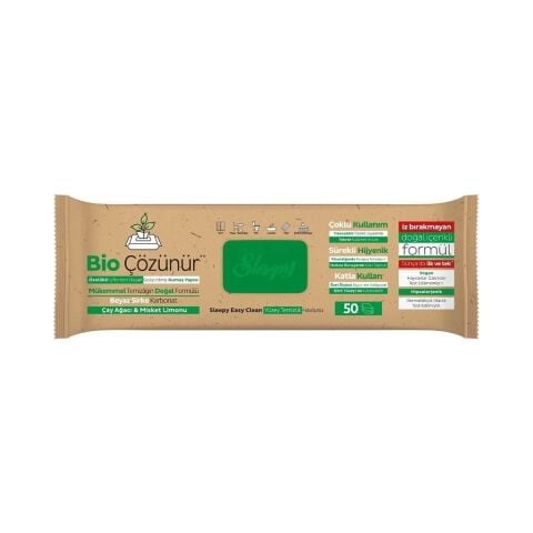 Sleepy Bio Yüzey Temizlik Havlusu 50 Adet Çayağacı Misket Limonlu