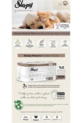Sleepy Çiş Pedi Petcare 120 Adet Kedi Ve Köpek Islak Havlusu 240 Adet