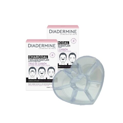 Diadermine Kömürlü T Bölgesi Bantları 6 Bant x 2 ve Diadermine Makyaj Düzenleyici Hediyeli