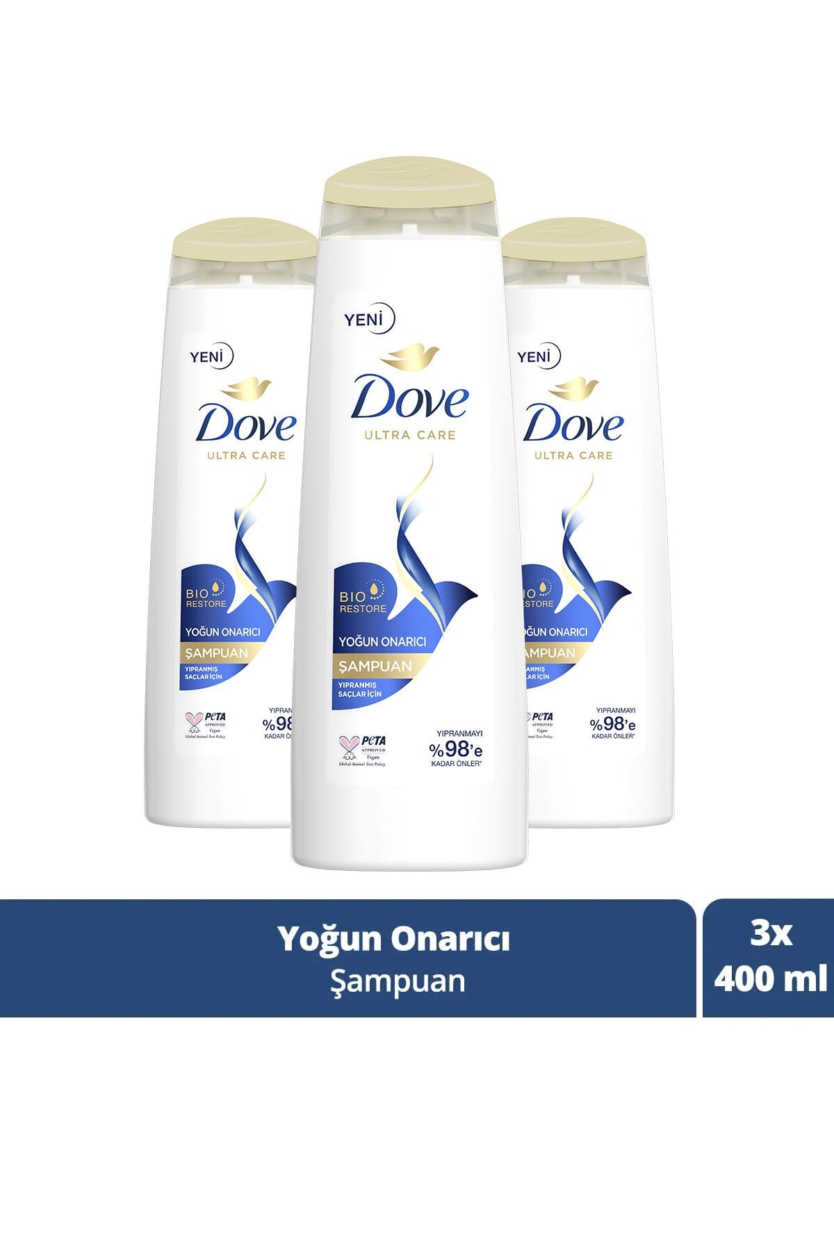 Dove Ultra Care Yoğun Onarıcı Şampuan 400 ml x 3 Adet