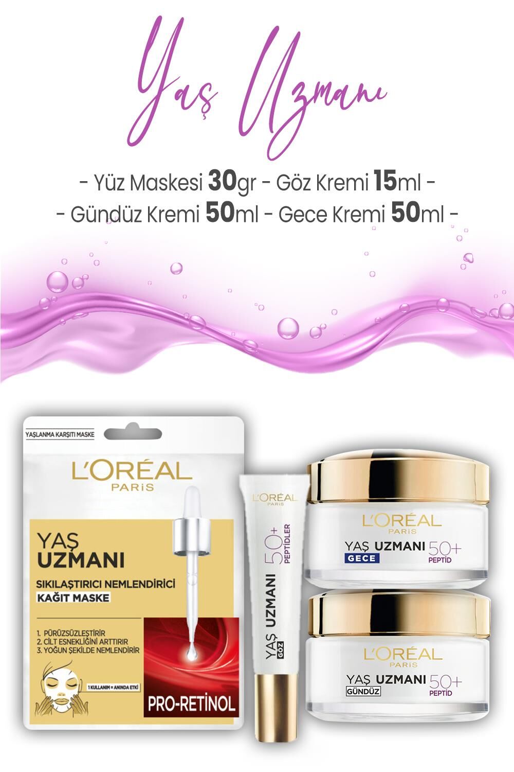 Loreal Paris Yaş Uzmanı Kırışıklık Karşıtı 50+ Peptidler Bakım Seti 2