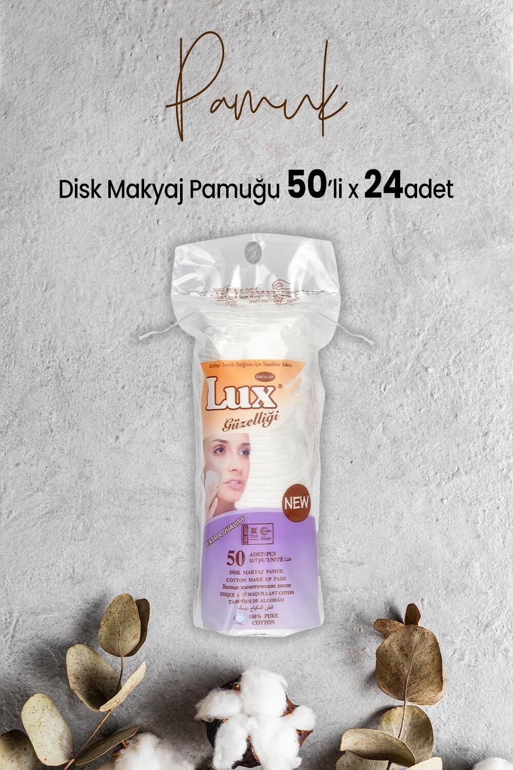 Lux Disk Makyaj Pamuğu 50'li x 24 Adet