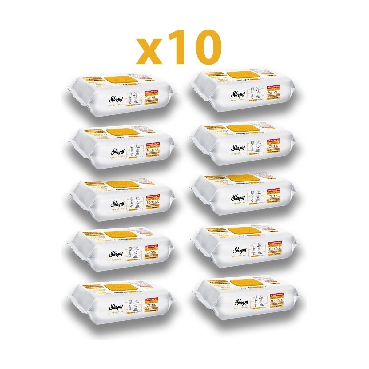 Sleepy Sleepy Easy Clean Arap Sabunu Katkılı Yüzey Temizlik Havlusu 100'LÜ - 10 Adet