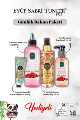 Frambuaz Şampuan ve Tonik  Vücut Spreyi Wild Beauty, Summer Dream Krem ve Rosie