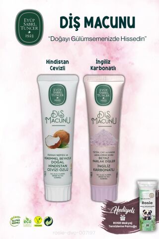 Diş Macunu 90 ml, İngiliz Karbonatı ve Hindistan Cevizi Özlü, ROSIE