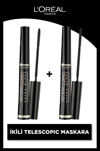 Loreal Paris Telescopic Carbon Black Maskara Siyah X 2