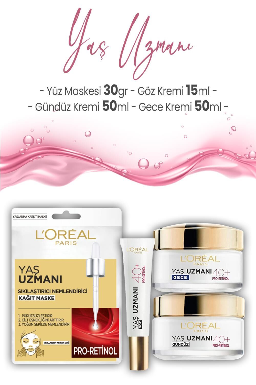 Loreal Paris Yaş Uzmanı Kırışıklık Karşıtı 40+ Pro-Retinol Bakım Seti 2