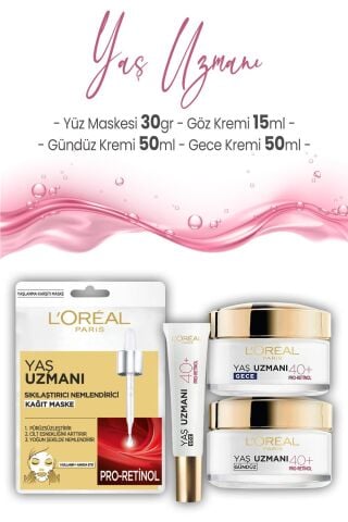 Loreal Paris Yaş Uzmanı Kırışıklık Karşıtı 40+ Pro-Retinol Bakım Seti 2