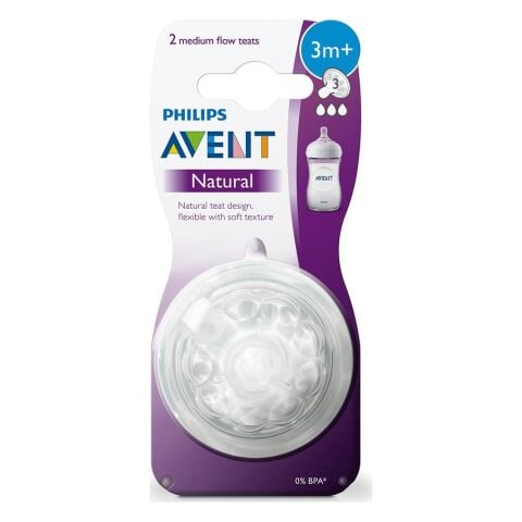 Philips Avent Natural Biberon Emziği 3 delik 3m+ 2'li