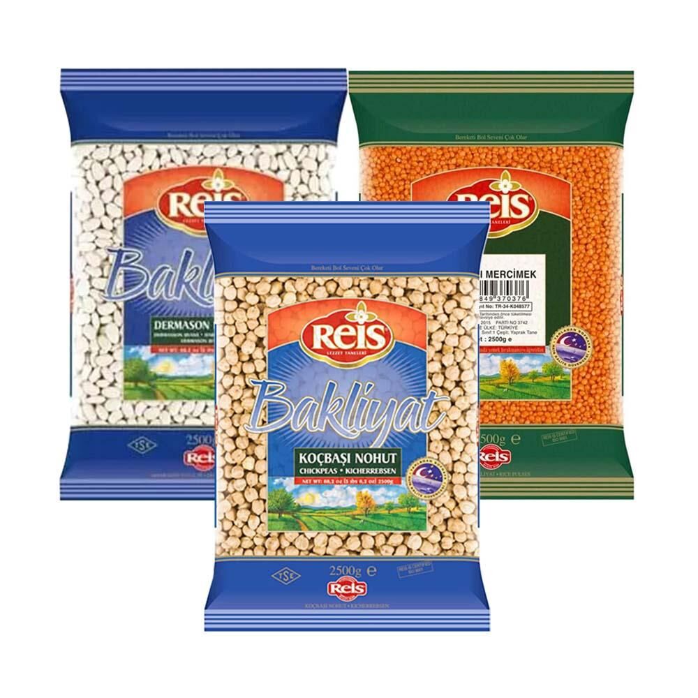 Reis Kırmızı Mercimek, Fasulye ve Nohut 2.5 Kg