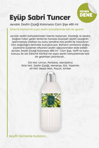 Eyüp Sabri Tuncer Ayvalık Zeytin Çiçeği Kolonyası Cam Şişe 400 ml