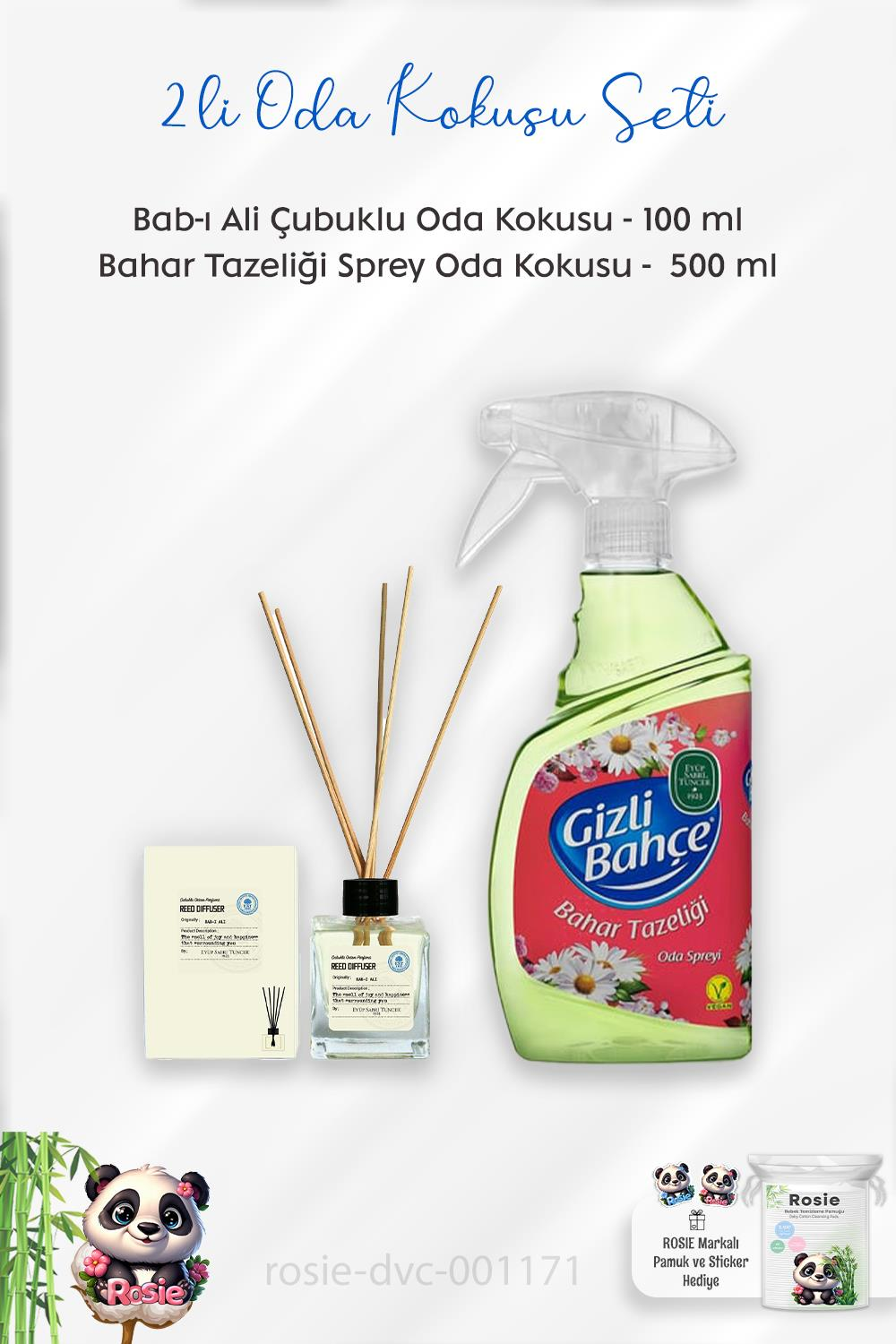 Eyüp Sabri Tuncer Bab-ı Ali Çubuklu  100 ml, Bahar Tazeliği Oda Kokusu 500 ml ve ROSIE