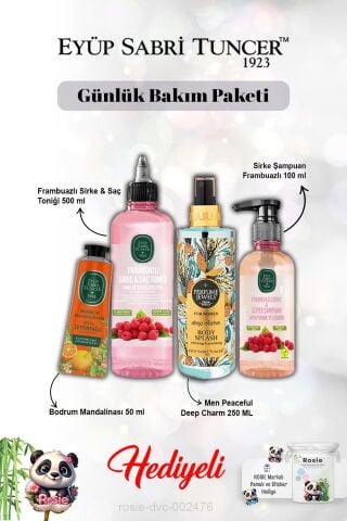 Vücut Spreyi Deep Charm, Frambuaz Tonik ve Şampuan, Krem Bodrum Mandalinası ve Rosie