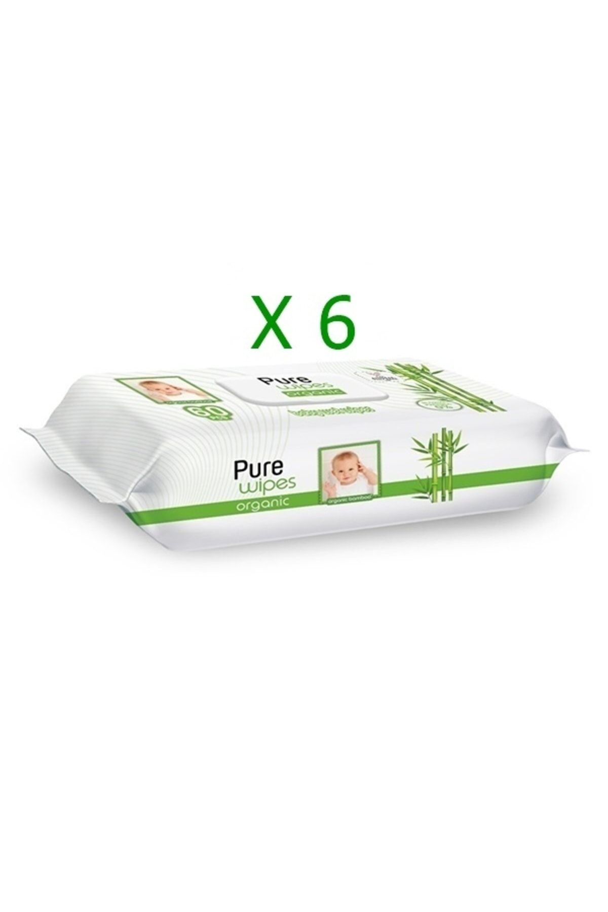 Pure Baby Pure Wipes Organik Bambu Özlü Islak Havlu 60'lı X 6'lı