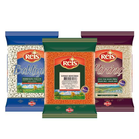 Reis Kırmızı Mercimek, Baldo Pirinç ve Fasulye 2.5 Kg