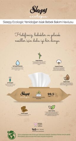 6 AL 5 ÖDE Sleepy Ecologic Yenidoğan Islak Bebek Havlusu 40'lı ve ROSIE