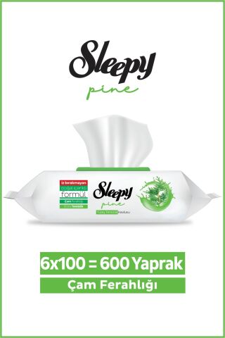 Sleepy Pine Yüzey Temizlik Havlusu&Mendili Çam Ferahlığı 6x100 (600 Yaprak)