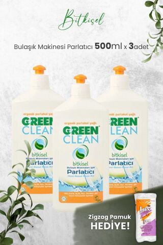 U Green Clean Bulaşık Makinesi Parlatıcı 500 ml x 3 Adet ve Hediyeli
