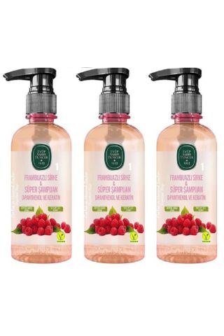 Eyüp Sabri Tuncer Frambuazlı Sirke Süper Şampuan 300 ml (100 ML X 3)