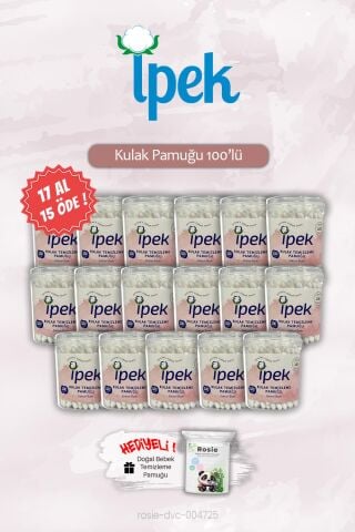 17 AL 15 ÖDE 100'lü İpek Kulak Pamuğu, ROSIE Hediye